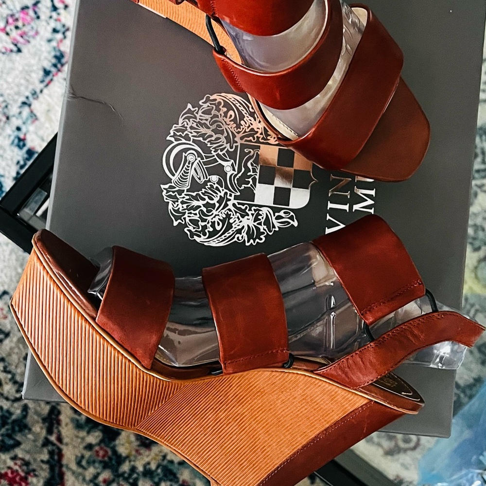 Pair of Vince Camuto wedges; Original packaging, great condition…wore only 4x